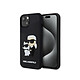 Karl Lagerfeld Coque pour Apple iPhone 15 3D Rubber Karl & Choupette Noir Coque conçue sur mesure pour Apple iPhone 15