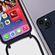 Avizar Coque Cordon pour iPhone 14 Semi-rigide Lanière Tour du Cou 80cm  bleu pas cher