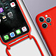 Avizar Coque Cordon pour iPhone 11 Pro Max Semi-rigide Lanière Tour du Cou 80cm  Rouge pas cher