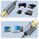 LinQ Câble USB-A 2.0 vers USB-B 2.0 Transfert Rapide et Stable Nylon tressé 3m  Noir pas cher