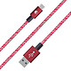 BigBen Connected Câble Tissé USB A/USB C 2m - 3A Rouge Son revêtement en nylon tressé rend le câble extrêmement solide et offre une meilleure longévité.