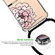 Acheter LaCoqueFrançaise Coque cordon iPhone 11 Pro noir Dessin Rose Pivoine