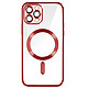 Avizar Coque MagSafe pour iPhone 12 Pro Silicone Protection Caméra  Contour Chromé Rouge - Coque MagSafe conçue spécifiquement pour votre Apple iPhone 12 Pro