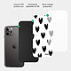 Acheter Evetane Coque en verre trempé iPhone 11 Pro Max Coeurs Noirs