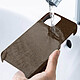 Acheter Avizar Coque iPhone 12 / 12 Pro Rigide Finition Tissu Anti-traces Lavable Marron foncé