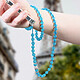 Avizar Bijou de Téléphone Bracelet Perles Rondes Collection Glam turquoise Translucide pas cher