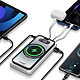 Acheter LinQ Powerbank 15 000mAh Charge Sans Fil + USB / USB-C + Câble Micro-USB / Lightning / USB-C  Blanc