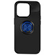 Avizar Coque pour iPhone 15 Pro Anneau Chromé Silicone flexible  Noire et Bleu Nuit Coque silicone noire à anneau chromé bleu, pour préserver votre iPhone 15 Pro
