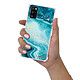 Evetane Coque Samsung Galaxy A41 anti-choc souple angles renforcés transparente Motif Bleu Nacré Marbre pas cher