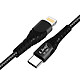 LinQ Câble USB-C vers Lightning Power Delivery 3.0 5A / 20W Longueur 2m  Noir Un câble Lightning de charge et synchronisation, Made For Apple, spécialement conçu par LinQ