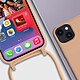 Avizar Coque Cordon pour iPhone 14 Semi-rigide Lanière Tour du Cou 80cm  rose pas cher