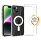 Evetane Coque iPhone 14 Plus transparente Motif Compatible Magsafe + 2 Vitres Protection Ecran Coque iPhone 14 Plus Transparente Compatible Magsafe + 2 Vitres Protection Ecran