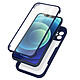 Avizar Coque iPhone 12 Dos Plexiglas Avant Polymère Coins Renforcés Contour Bleu nuit - Une Coque intégrale pour votre iPhone 12 Antichoc avec un dos rigide transparent et contour Silicone bleu nuit