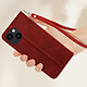 Acheter Avizar Étui pour iPhone 15 Clapet Portefeuille Support Vidéo Dragonne  Rouge