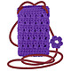 Avizar Sac Bandoulière pour Smartphone Tricoté Main Motif Fleur  Violet Un sac bandoulière pour smartphone de la série FlowerWeave
