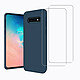 Acheter Evetane Coque Samsung Galaxy S10e Silicone Liquide Bleue + 2 Vitres en Verre Trempé Protection écran