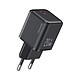 Usams Chargeur Secteur Rapide USB-C Power Delivery et PPS 20W Compact Noir Permet une charge ultra-rapide de votre Smartphone grâce à la technologie Power Delivery intégrée