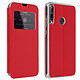 Avizar Housse Huawei P40 Lite E Fenêtre d'Affichage Porte-carte Support Vidéo rouge Étui de protection spécialement conçu pour le Huawei P40 Lite E