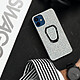 Acheter Avizar Coque iPhone 12 Mini Paillettée Bi-matière Bague de maintien Sur-mesure - Argent
