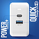 3mk Chargeur Secteur 68W USB C et USB GaN Charge Rapide Format Compact Blanc pas cher