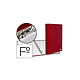 LIDERPAPEL Classeur 4 anneaux ronds 25mm a4+ carton rembordé paper coat miniclip et rabats coloris rouge Classeur à anneaux