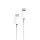 Myway Câble Lightning vers USB-C Charge 60W et Synchronisation 3m Blanc Permet de recharger votre appareil et/ou de synchroniser ses données avec votre ordinateur ou tablette