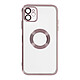 Avizar Coque iPhone 11 Silicone Bloc Caméra Couvert  Transparent Contour Rose Gold Chromé - Coque spécialement conçue pour le IPhone 11