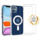 Evetane Coque iPhone 12 Mini transparente Motif Compatible Magsafe + 2 Vitres Protection Ecran