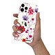 Evetane Coque iPhone 12/12 Pro silicone transparente Motif Fleurs Multicolores ultra resistant pas cher