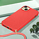 Avis Avizar Coque cordon pour iPhone 15 Plus Silicone Recyclable  Rouge