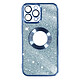 Avizar Coque pour iPhone 12 Pro Paillette Amovible Silicone Gel  Bleu Une coque design de la série Protecam Spark, pour iPhone 12 Pro