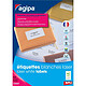 AGIPA Boîte de 6500 Etiquettes A4 laser/copieur Bords Droits 38 x 21,2 mm Blanc Etiquette multi-usages