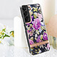 Avis Avizar Coque Samsung Galaxy S22 Dos Rigide Contour Souple Design Fleurs Violettes