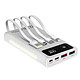 LinQ Batterie Secours 15000mAh Câble 4 en 1 Port USB 22.5W et USB C 20W  blanc Chargeur de secours portable, conçu par la marque LinQ, pour recharger vos appareils où que vous soyez