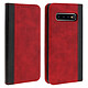 Avizar Housse Galaxy S10 Plus Etui Folio Rangement carte Fonction support Rouge - Étui Folio en Éco-cuir conçu spécialement pour Samsung Galaxy S10 Plus / Design sophistiqué et ergnonomique