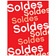 APLI Affiche SOLDES 60x80 cm Blanc sur Rouge Machine/Etiquette de prix