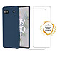 Evetane Coque Google Pixel 6A Silicone liquide Bleue Marine + 2 Vitres en Verre trempé Protection écran Antichocs Coque Google Pixel 6A Silicone liquide Bleue Marine + 2 Vitres en Verre trempé Protection écran Antichocs