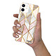 Evetane Coque iPhone 12 mini silicone transparente Motif Marbre Rose Losange ultra resistant pas cher