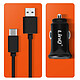 LinQ Support Voiture 3 en 1 pour Smartphone Chargeur Induction 15W, Chargeur Allume-cigare + Câble USB-C, Rotatif 360°  Noir pas cher