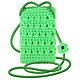 Avizar Sac Bandoulière pour Smartphone Tricoté Main Motif Fleur  Vert - Un sac bandoulière pour smartphone de la série FlowerWeave