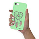 Evetane Coque iPhone 7/8/ iPhone SE 2020 Silicone Liquide Douce vert pâle Attrape coeur pas cher