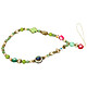 Avizar Bracelet pour Téléphone 30cm Perles Vert Croix Coeur Perle Nacrée + Dragonne - Bracelet de téléphone universel, à la fois pratique et décoratif