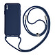 Avizar Coque Cordon pour iPhone X et XS Semi-rigide Lanière Tour du Cou 80cm  bleu Coque semi-rigide ultra-résistante, combinant deux matériaux de qualité : le polycarbonate rigide et le silicone gel flexible