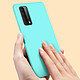 Avizar Coque Huawei P smart 2021 Silicone Gel Souple Finition Soft Touch Turquoise pas cher