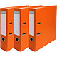 EXACOMPTA Jeu de 3 classeurs à levier Premium, A4, 80 mm, orange Classeur à levier