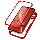 Avizar Coque iPhone XR Dos Plexiglas Avant Polymère Coins Renforcés Contour rouge - Une Coque intégrale pour votre iPhone XR Antichoc avec un dos rigide transparent et contour Silicone Rouge