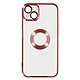Avizar Coque iPhone 14 Silicone Souple Bloc Caméra Couvert  Transparent Contour rose Chromé Coque de protection effet chromé rose, spécialement conçue pour le iPhone 14