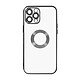Avizar Coque iPhone 12 Pro Max Silicone Bloc Caméra Couvert  Transparent Contour Noir Chromé - Coque spécialement conçue pour le IPhone 12 Pro Max