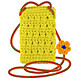 Avizar Sac Bandoulière pour Smartphone Tricoté Main Motif Fleur  Jaune - Un sac bandoulière pour smartphone de la série FlowerWeave
