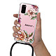 LaCoqueFrançaise Coque cordon Samsung Galaxy S20 Dessin Amour en fleurs pas cher